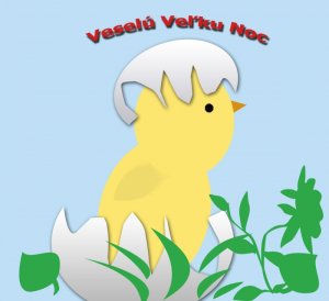 Veľká Noc - detská pohľadnica