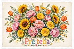 Pestrofarebná kytička pre teba